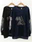 Fashion Black Sequins Decorated Round Neckline Sweater