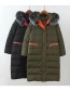 Fashion Olive Zippers Decorated Thicken Long Down Coat