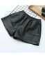 Fashion Black Pure Color Deccorated Simple Shorts