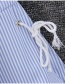 Fashion Blue Stripe Pattern Decorated Long Sleeves Shirt
