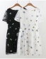 Fashion Black Butterfly Pattern Decorated Double Layer Dress
