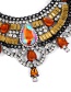 Fashion Champagne Geometric Shape Diamond Decorated Necklace