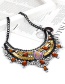 Fashion Multi-color Geometric Shape Diamond Decorated Necklace