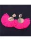 Fashion Red Sector Shape Design Tassel Earrings