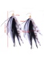 Fashion Black Feather Pendant Decorated Simple Earrings