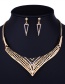 Fashion Silver Color Diamond Decorated Triangle Shape Jewelry Sets