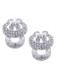 Fashion Silver Color Diamond Decorated Geometric Shape Jewelry Sets