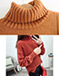 Fashion Beige Pure Color Decorated High-neckline Sweater