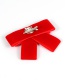 Trendy Red Flower Shape Design Bowknot Brooch
