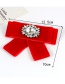 Trendy Red Diamond Decorated Bowknot Brooch