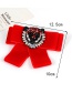 Trendy Red Monkey Pattern Decorated Bowknot Brooch