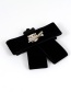 Trendy Black Heart Shape Decorated Bowknot Brooch