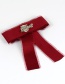 Trendy Claret Red+white Pentagram Decorated Bowknot Brooch