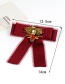 Trendy Claret Red Dragonfly Shape Design Bowknot Brooch