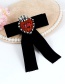 Trendy Black Heart Shape Decorated Bowknot Brooch