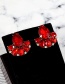 Fashion Black Water Drop Shape Diamond Decorated Earrings