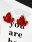 Fashion Red Water Drop Shape Diamond Decorated Earrings