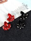 Fashion Red Water Drop Shape Diamond Decorated Earrings