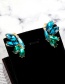 Fashion Black Oval Shape Diamond Decorated Earrings