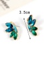 Fashion Blue+green Oval Shape Diamond Decorated Earrings