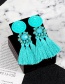 Fashion Blue Round Shape Design Tassel Earrings
