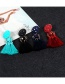 Fashion Claret Red Round Shape Design Tassel Earrings