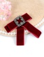 Fashion Red Diamond Decorated Bowknot Brooch