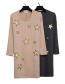 Fashion Khaki Stars Pattern Decorated Long Dress