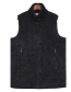 Fashion Black Pure Color Decorated Thicken Vest