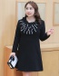 Fashion Black Round Neckline Design Simple Dress