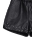 Fashion Black Rivet Pattern Decorated Pure Color Skirt