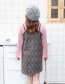 Fashion Gray+pink Grid Pattern Decorated Simple Dress