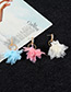 Fashion Light Blue Flower Decorated Pure Color Earrings