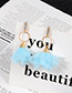Fashion Light Blue Flower Decorated Pure Color Earrings