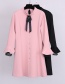 Trendy Pink Bowknot Decorated Long Sleeves Dress