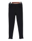 Trendy Black Tassel Decorated Pure Color Simple Pants