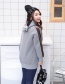 Trendy Blue Letter Pattern Decorated Loose Hoodie