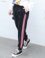 Trendy Black Stripe Pattern Decorated Long Pants