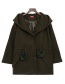 Trendy Olive Fuzzy Ball Decorated Pure Color Loose Coat