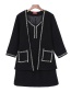 Trendy Black Lines Pattern Decorated Simple Suits(2pcs)