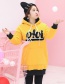 Trendy Black Letter Pattern Decorated Thicken Hoodie