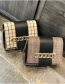 Fashion Khaki Grid Pattern Decorated Square Shape Bag