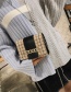 Fashion Brown Grid Pattern Decorated Square Shape Bag