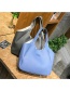 Fashion Blue Pure Color Decorated Shoulder Bag (4pcs)