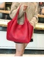 Fashion Pink Pure Color Decorated Shoulder Bag (4pcs)