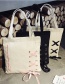 Fashion White Bowknot Decorated Pure Color Shoulder Bag