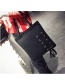 Fashion Black Bowknot Decorated Pure Color Shoulder Bag