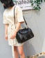 Fashion Black Rivet Pattern Decorated Pure Color Shoulder Bag