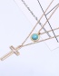Bohemia Silver Color Hollow Out Cross Shape Decorated Double-layer Necklace