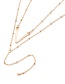 Fashion Gold Color V Shape Decorated Double-layer Necklace